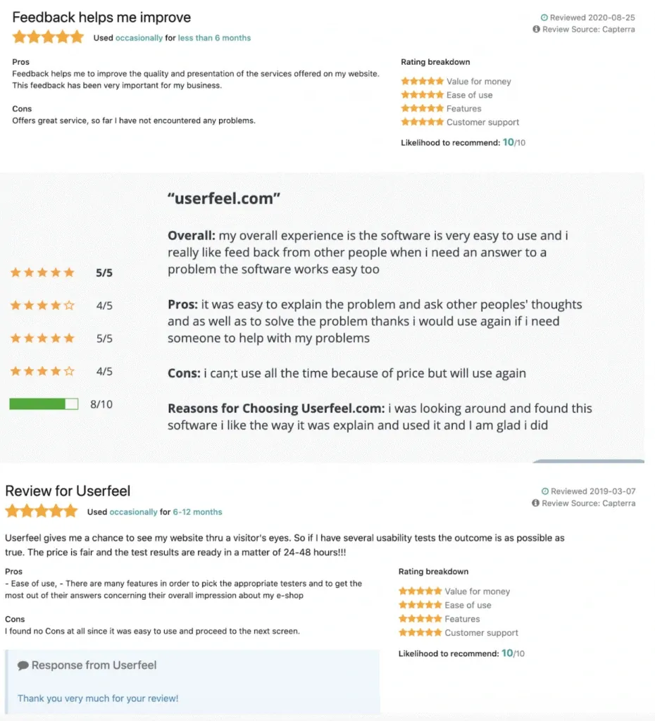 Userfeel Review Social Proof 2