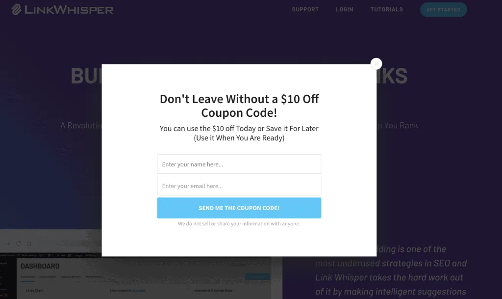 link whisper discount coupon
