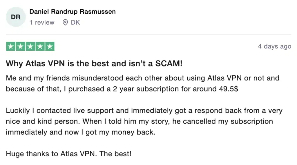 Atlas VPN 5 star review_1